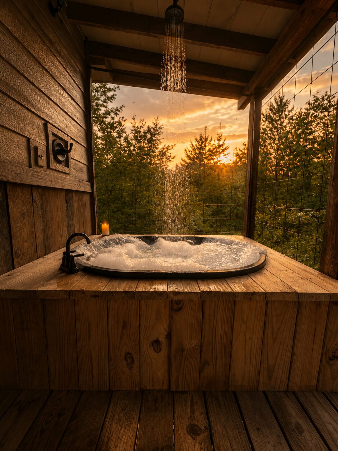 Hot tub on the deck