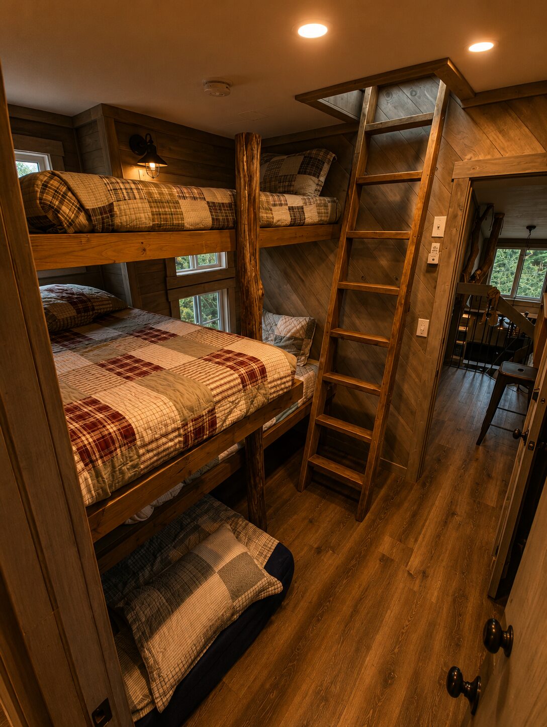 Bunk bed tower room with ladder